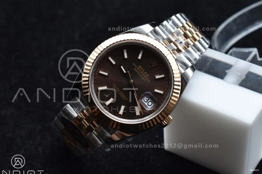 1:1 Best 904L SS Dial Stick Bracelet VR3235 on Steel Clean Edition Brown 41 DateJust RG 126333 Jubilee 0409